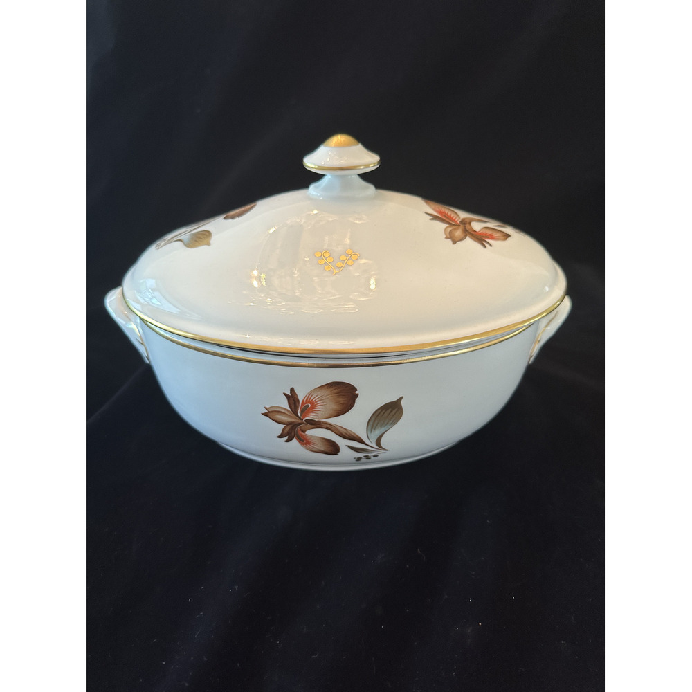 Royal Copenhagen Brown Iris 9347 Oval Tureen and lid Denmark 10.5"